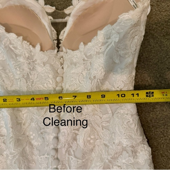 Pronovias Epico Wedding Dress & Veil Sz U. 0. Professionally cleaned & preserved - Picture 10 of 15